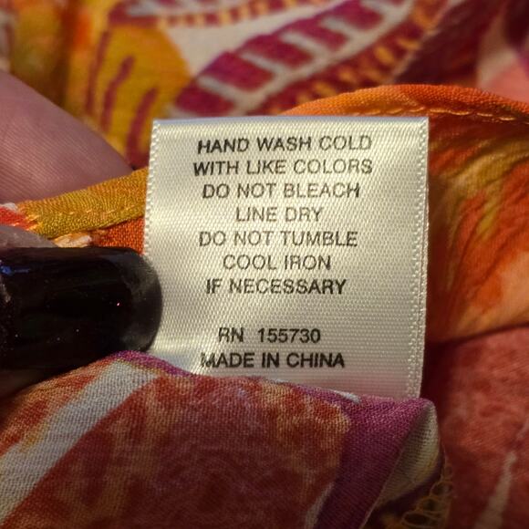 Rose + Olive Top Womens Size Large Multi Floral Print Balloon Sleeve Colorful - Picture 5 of 11